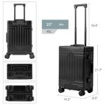 KANGSHILU Aluminum Carry-On Luggage - Black 20inch