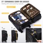 ROPULS Expandable 21-Inch Black Carry-On Suitcase