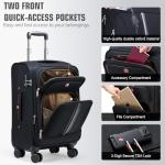 ROPULS Expandable 21-Inch Black Carry-On Suitcase