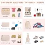 BAGAIL 8 Packing Cubes for Travel Organization-Cream