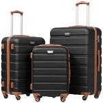 Coolife 3 Piece Lightweight Hardshell Luggage Set