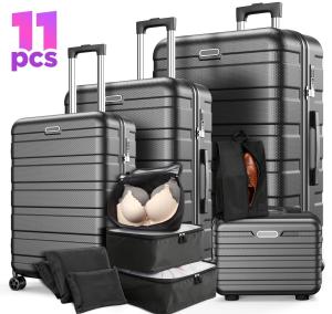 11 Piece Hardside Luggage Set with Spinner Wheels