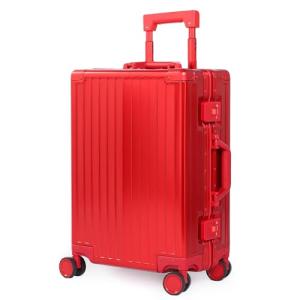 UrbanExplorer 20-Inch Red Aluminum Carry-On Luggage