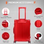 UrbanExplorer 20-Inch Red Aluminum Carry-On Luggage