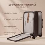 NINETYGO 20 Inch Carry On Luggage with Cup Holder