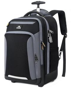 MATEIN Rolling Backpack with Wheels and USB Port