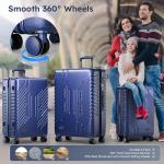 ALPHA CAMP 3 Piece Expandable Hard Shell Luggage Set