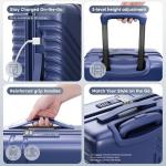 ALPHA CAMP 3 Piece Expandable Hard Shell Luggage Set