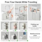 Mixi 20-Inch Smoke White Carry-On Luggage with Charger