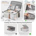 Mixi 20-Inch Smoke White Carry-On Luggage with Charger