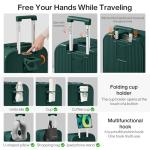 Mixi 26-Inch Hard Shell Rolling Suitcase with Cup Holder