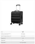 LUGGEX 16-Inch Underseat Spinner Luggage - Black
