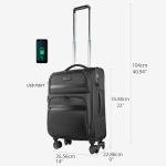 KROSER 20" Expandable Carry-On Luggage with USB Port