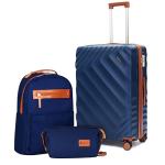 Rosamo 3-Piece Expandable Luggage Set, Dark Blue
