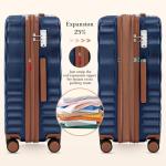 Rosamo 3-Piece Expandable Luggage Set, Dark Blue