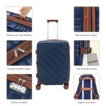 Rosamo 3-Piece Expandable Luggage Set, Dark Blue