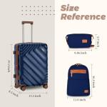 Rosamo 3-Piece Expandable Luggage Set, Dark Blue