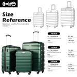 Coolife Lightweight Hardshell 3 Piece Luggage Set