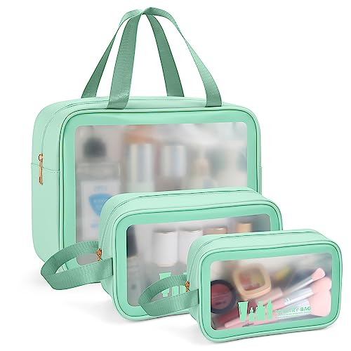 Waterproof Translucent Travel Toiletry Bag in Green
