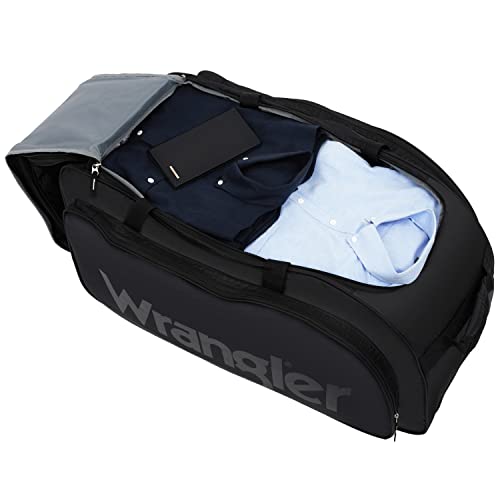 Wrangler Wesley 30-Inch Large Black Rolling Duffel
