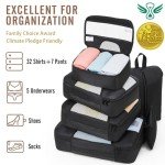 Veken 8 Set Packing Cubes for Travel Essentials, Suitcase Organizer Bags in 4 Sizes, Carry-On Luggage Accessories with Large Laundry & Hanging Toiletry Bag, Must-Have for Airplane, Road Trip & Camping