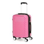 Amazon Basics 21" Hardside Carry-On Luggage with TSA Lock, Hardshell Suitcase With Wheels, Expandable For 25% More Capacity, With Scratch-Resistant Geometric Surface, 4 Multi-directional Wheels, Pink