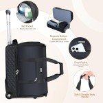 Lekeinchi Rolling Garment Bag for Travel - Convertible Duffel Bag with Wheels & Shoes Compartment, Carry on Suit Luggage Bag with Trolley for Business Trip, Wedding, Weekender