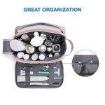 BAGSMART Toiletry Bag for Men, Travel Toiletry Organizer Dopp Kit Water-resistant Shaving Bag for Toiletries Accessories, Door Room Essentials,Pink-medium
