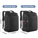 MATEIN Carry on Backpack, Extra Large Travel Backpack Expandable Airplane Approved Weekender Bag for Men and Women, Water Resistant Lightweight Daypack for Flight 40L, Black
