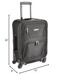 Rockland Expandable Spinner Carry On, Black, 19-Inch