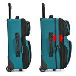 U.S. Traveler Lightweight Rolling 20" Carry On Luggage Softside Suitcase, Teal, 2 Wheel Single