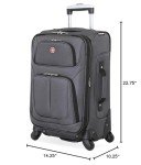 SwissGear Sion Softside Expandable Luggage, Dark Grey, Carry-On 21-Inch
