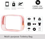 Buminee TSA Approved Clear Toiletry Pouch - Pink