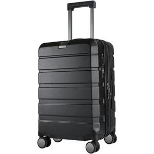 KROSER Black Expandable Carry-On Luggage with Wheels