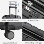 KROSER Black Expandable Carry-On Luggage with Wheels