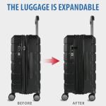 KROSER Black Expandable Carry-On Luggage with Wheels