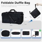 Fmeida 65L Packable Duffle Bag with Shoe Compartment