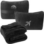 BlueHills Packable Travel Blanket Pillow in Black