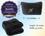 BlueHills Packable Travel Blanket Pillow in Black
