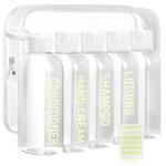 CHEODIN Travel Shampoo Bottles 5 pcs 3.4oz TSA Approved Travel Bottles for Toiletries Travel Size Bottles Leak Proof Empty Lotion Containers with Flip Cap Small Plastic Squeeze Bottlesp-Clear
