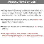 BAGAIL 4 Set/6 Set/8 Set Compression Packing Cubes Travel Accessories Expandable Packing Organizers (Cloth Pattern, 4-Black)