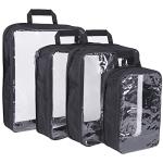 BAGAIL Transparent Compression Packing Cubes, Clear and Visible Travel Packing Organizer for backpack and suitcase(Transparent 4 set)