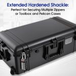 SURE LOCK TSA Approved 4-Digit Resettable Combination Luggage Locks with Open Alert, Easy-Read Dials - for Luggage, School Lockers, Gym, Office, Toolbox & Security Cases (Black 2 Pack)