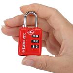 SURE LOCK TSA Approved 3 Digit Luggage Locks with Zinc Alloy Body and Hardened Steel Shackle to Lock Travel Suitcase (RED 2 Pack)
