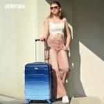 Merax 3 Piece Hardside Luggage Sets Spinner Wheel Suitcases, Navy(Horizontal Stripe), 20/24/28 Inch