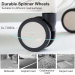 Hanke Multifunctional 26 Inch Checked Luggage Hard Shell Suitcases with Wheels Travel Trunk Style Luggage Large Rolling Suitcase for Women Men(Ivory White)