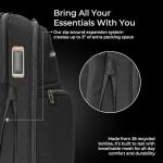 Briggs & Riley Slim Expandable Backpack - Carry On Travel Backpack for Women & Men, Personal Item Bag, Self-Repairing Zippers, Padded Straps, Fits up to 16" Laptop - HTA Collection, Black