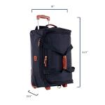 Bric's X-Bag Rolling Duffel Bag - 21 Inch Carry On Travel Bag for Men and Women - Luxury Weekender Luggage - Navy