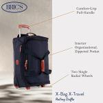 Bric's X-Bag Rolling Duffel Bag - 21 Inch Carry On Travel Bag for Men and Women - Luxury Weekender Luggage - Navy
