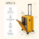 Bric's B|Y Ulisse Spinner Suitcase - 21 Inch Carry-On Luggage - Hard Exterior and TSA-Approved Lock - Mango